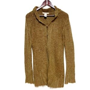 Anthropologie Free People Mohair Blend Caramel Cardigan Sweater  Sz L